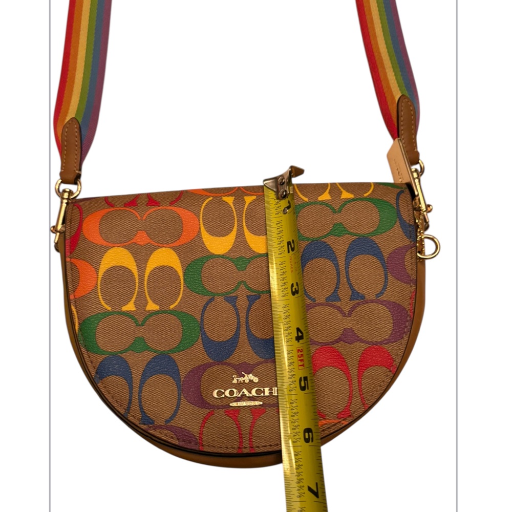 Coach C4098 Signature Canvas Ellen Rainbow Pride Multicolor Crossbody Purse Bag - Picture 11 of 13